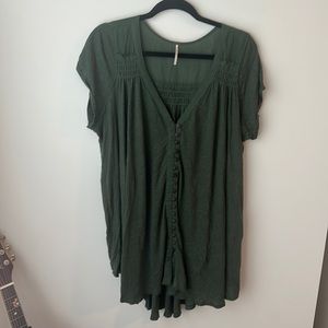 Free People Green Long Top